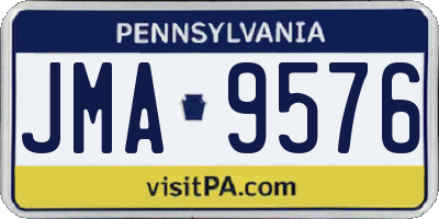 PA license plate JMA9576