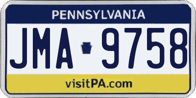 PA license plate JMA9758