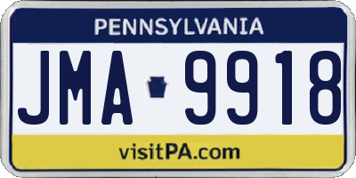 PA license plate JMA9918