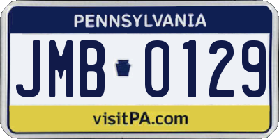 PA license plate JMB0129