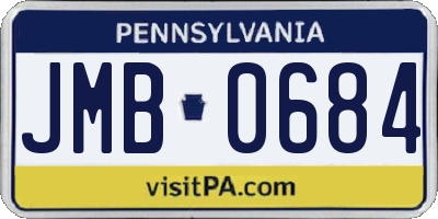 PA license plate JMB0684