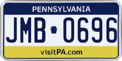 PA license plate JMB0696