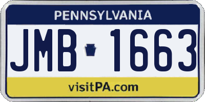 PA license plate JMB1663