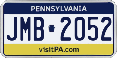PA license plate JMB2052