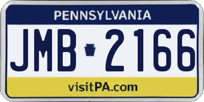 PA license plate JMB2166