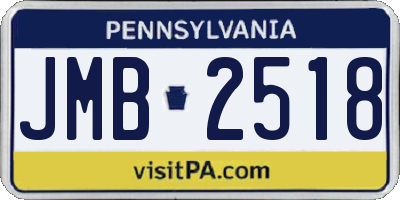 PA license plate JMB2518