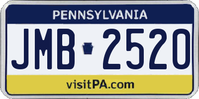 PA license plate JMB2520