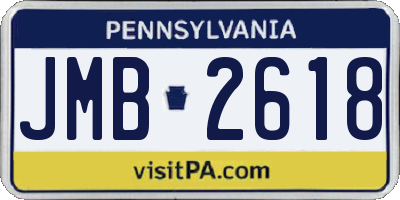 PA license plate JMB2618