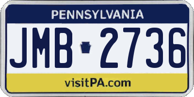 PA license plate JMB2736