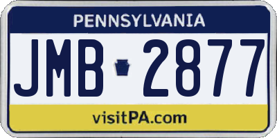 PA license plate JMB2877