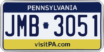 PA license plate JMB3051