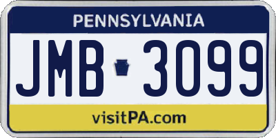 PA license plate JMB3099