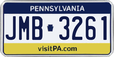 PA license plate JMB3261