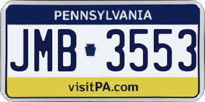 PA license plate JMB3553