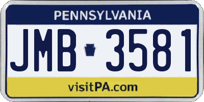 PA license plate JMB3581