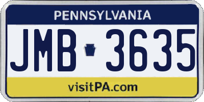 PA license plate JMB3635