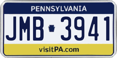 PA license plate JMB3941