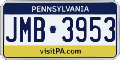 PA license plate JMB3953
