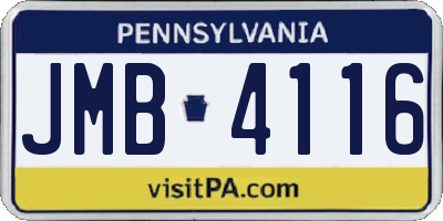 PA license plate JMB4116