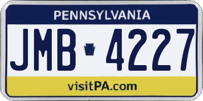 PA license plate JMB4227