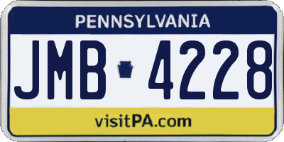 PA license plate JMB4228