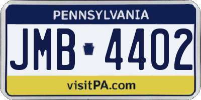 PA license plate JMB4402