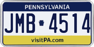 PA license plate JMB4514