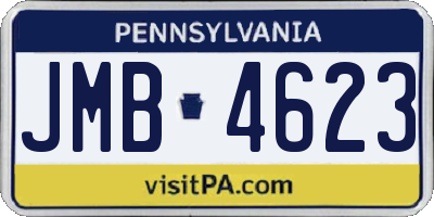 PA license plate JMB4623