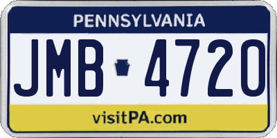 PA license plate JMB4720