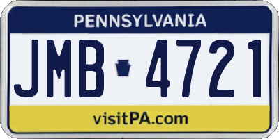 PA license plate JMB4721