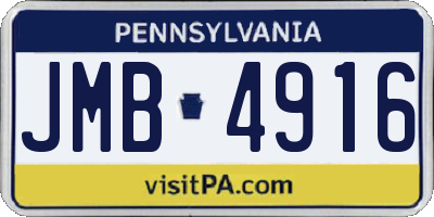 PA license plate JMB4916