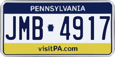 PA license plate JMB4917