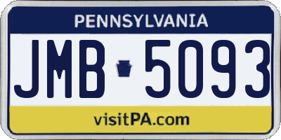 PA license plate JMB5093