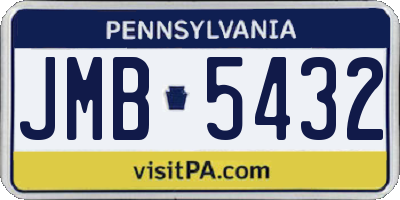 PA license plate JMB5432