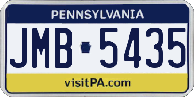 PA license plate JMB5435