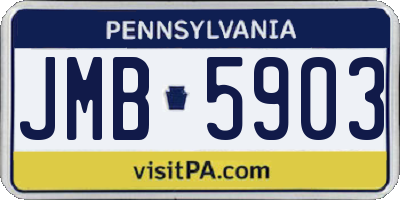PA license plate JMB5903