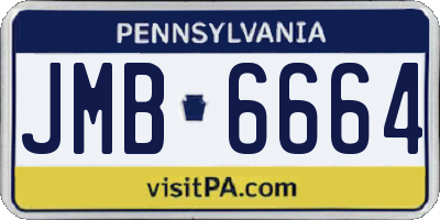 PA license plate JMB6664