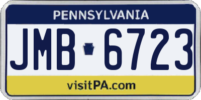 PA license plate JMB6723