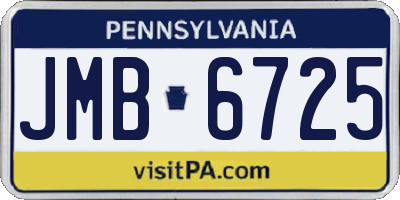 PA license plate JMB6725