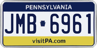 PA license plate JMB6961