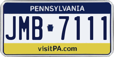 PA license plate JMB7111