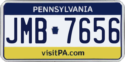 PA license plate JMB7656