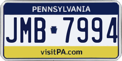 PA license plate JMB7994