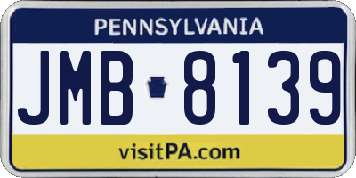 PA license plate JMB8139