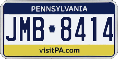 PA license plate JMB8414