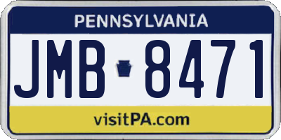 PA license plate JMB8471