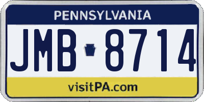 PA license plate JMB8714