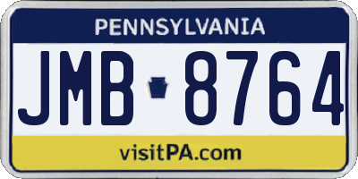 PA license plate JMB8764
