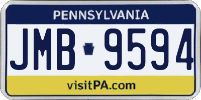 PA license plate JMB9594