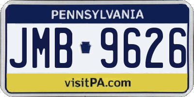 PA license plate JMB9626